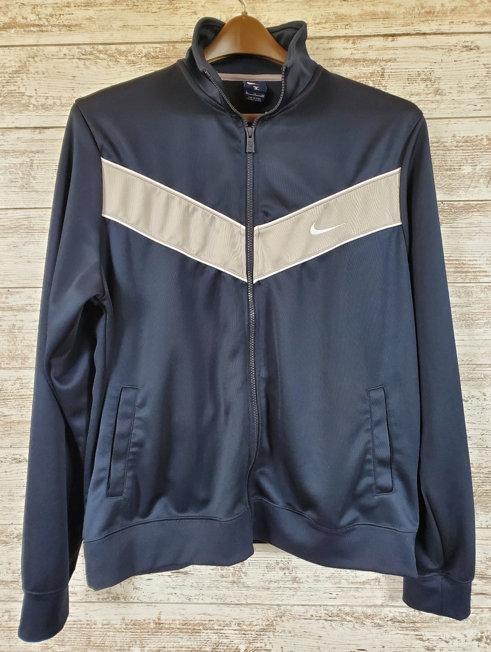 Vintage Nike Blue Label Striker Track Jacket Navy/Grey Unisex